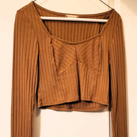 Fall Brown Crop Top from Alter'd State size Medium Like New - Picture 1 of 4